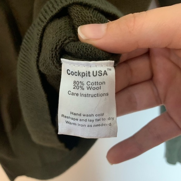 CPT By Cockpit USAA Mens Cotton Wool Blend Sweater Size XL Green Textured Casual - Picture 7 of 10